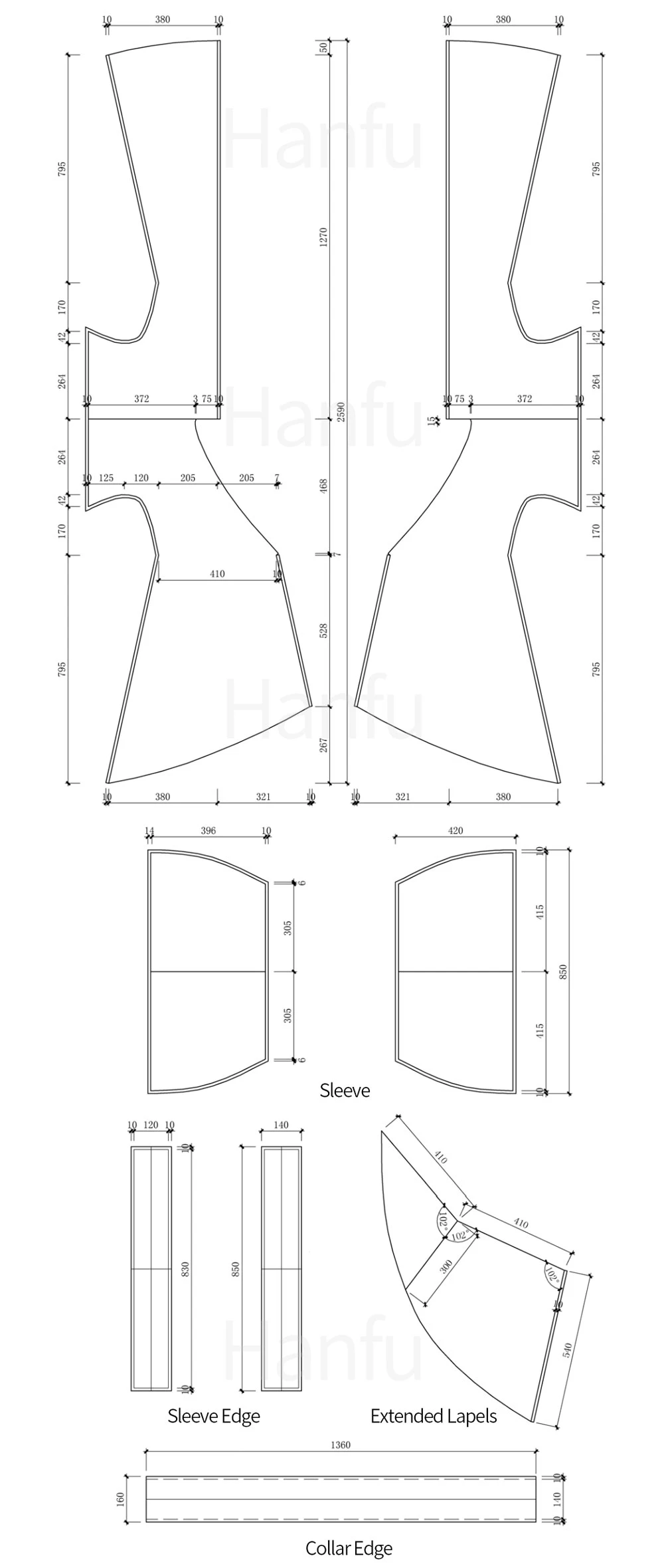 Hanfu Making(6) - Quju Cutting & Sewing Patterns