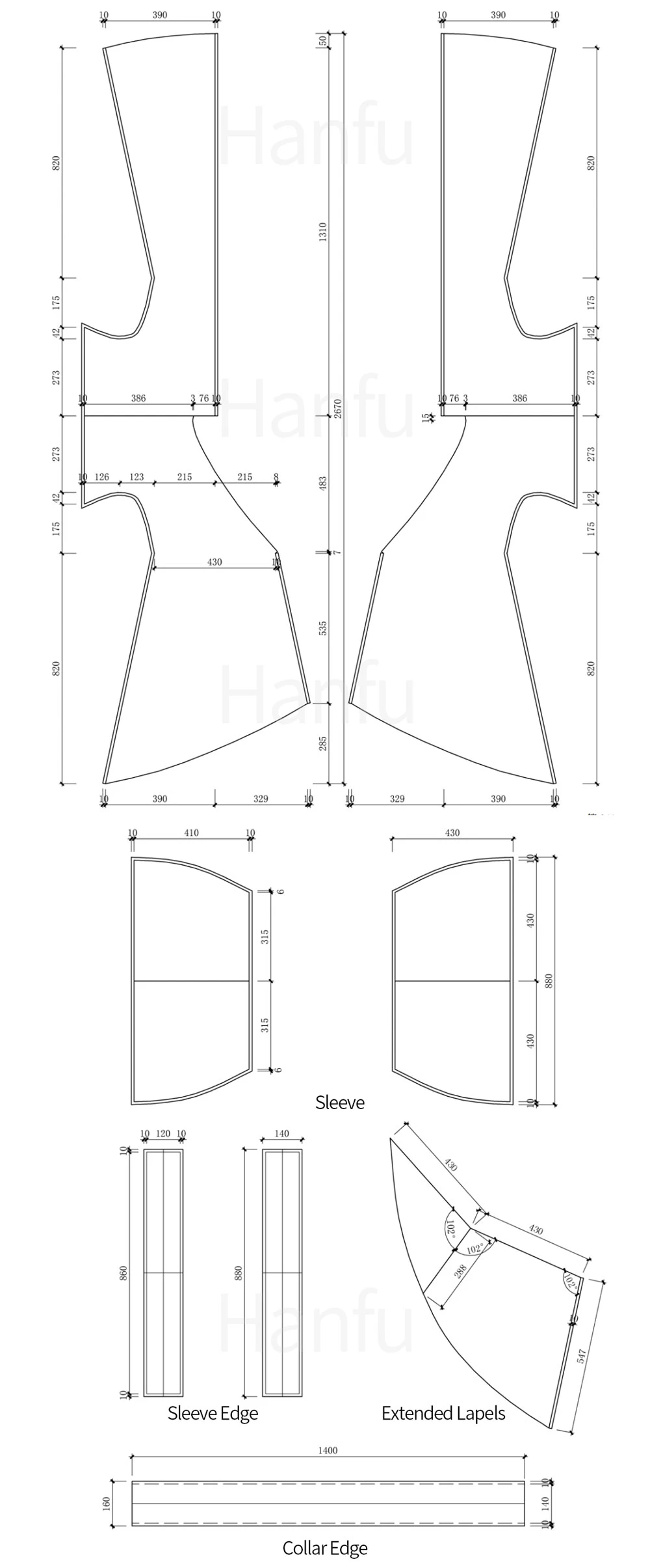 Hanfu Making(6) - Quju Cutting & Sewing Patterns