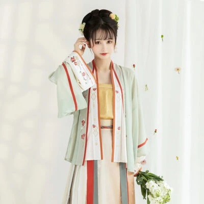 morning flower spring green hanfu