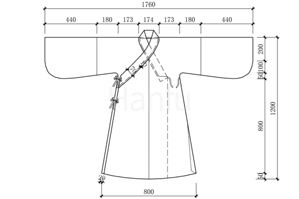 Hanfu Making(9) - Zhiduo Zhishen Daopao Cutting & Sewing Patterns 15
