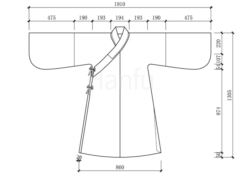 Hanfu Making(9) - Zhiduo Zhishen Daopao Cutting & Sewing Patterns 35