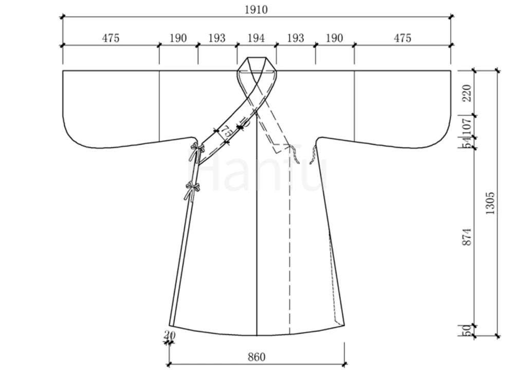 Hanfu Making(9) - Zhiduo Zhishen Daopao Cutting & Sewing Patterns 36