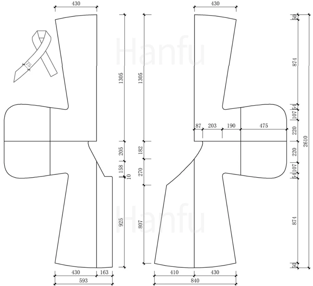 Hanfu Making(9) - Zhiduo Zhishen Daopao Cutting & Sewing Patterns 37