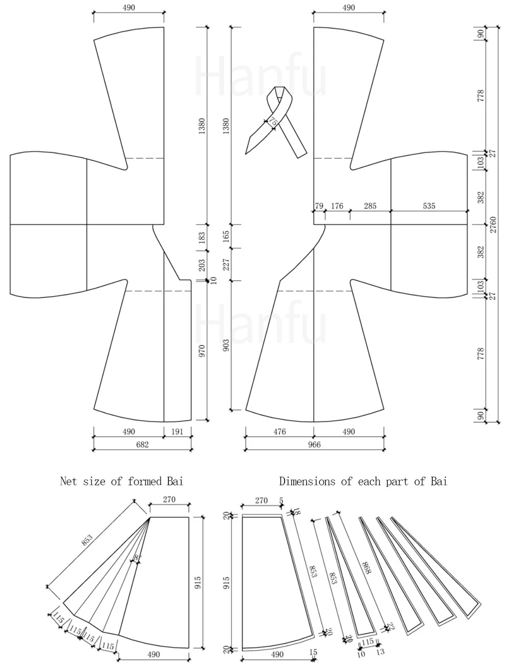 Hanfu Making(9) - Zhiduo Zhishen Daopao Cutting & Sewing Patterns 44