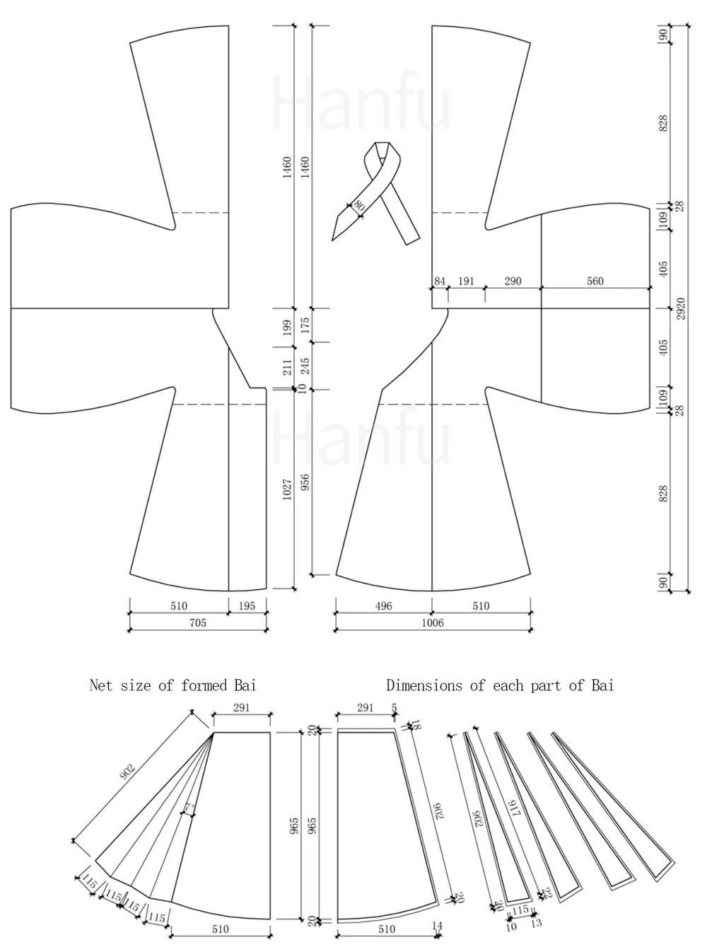 Hanfu Making(9) - Zhiduo Zhishen Daopao Cutting & Sewing Patterns 54