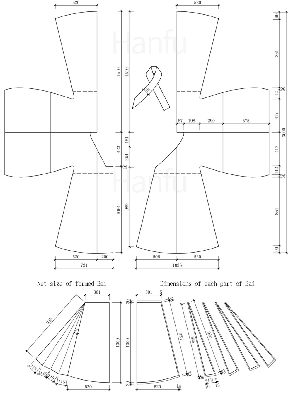 Hanfu Making(9) - Zhiduo Zhishen Daopao Cutting & Sewing Patterns 59