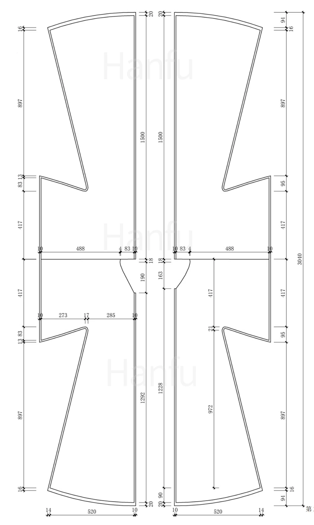 Hanfu Making(9) - Zhiduo Zhishen Daopao Cutting & Sewing Patterns 60