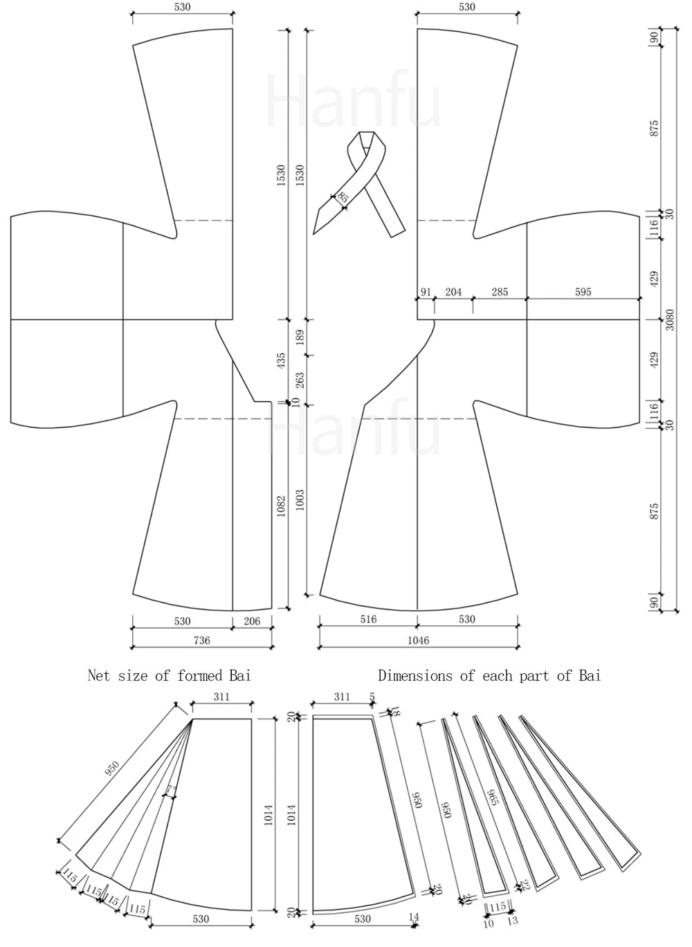 Hanfu Making(9) - Zhiduo Zhishen Daopao Cutting & Sewing Patterns 64