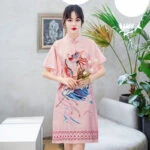 twin phoenix mini qipao dress