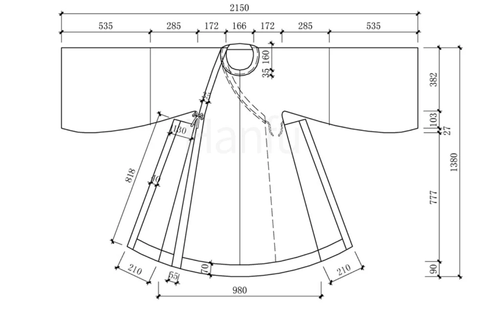 Hanfu Making(10) - Panling Pao and Lanshan Cutting & Sewing Patterns 34