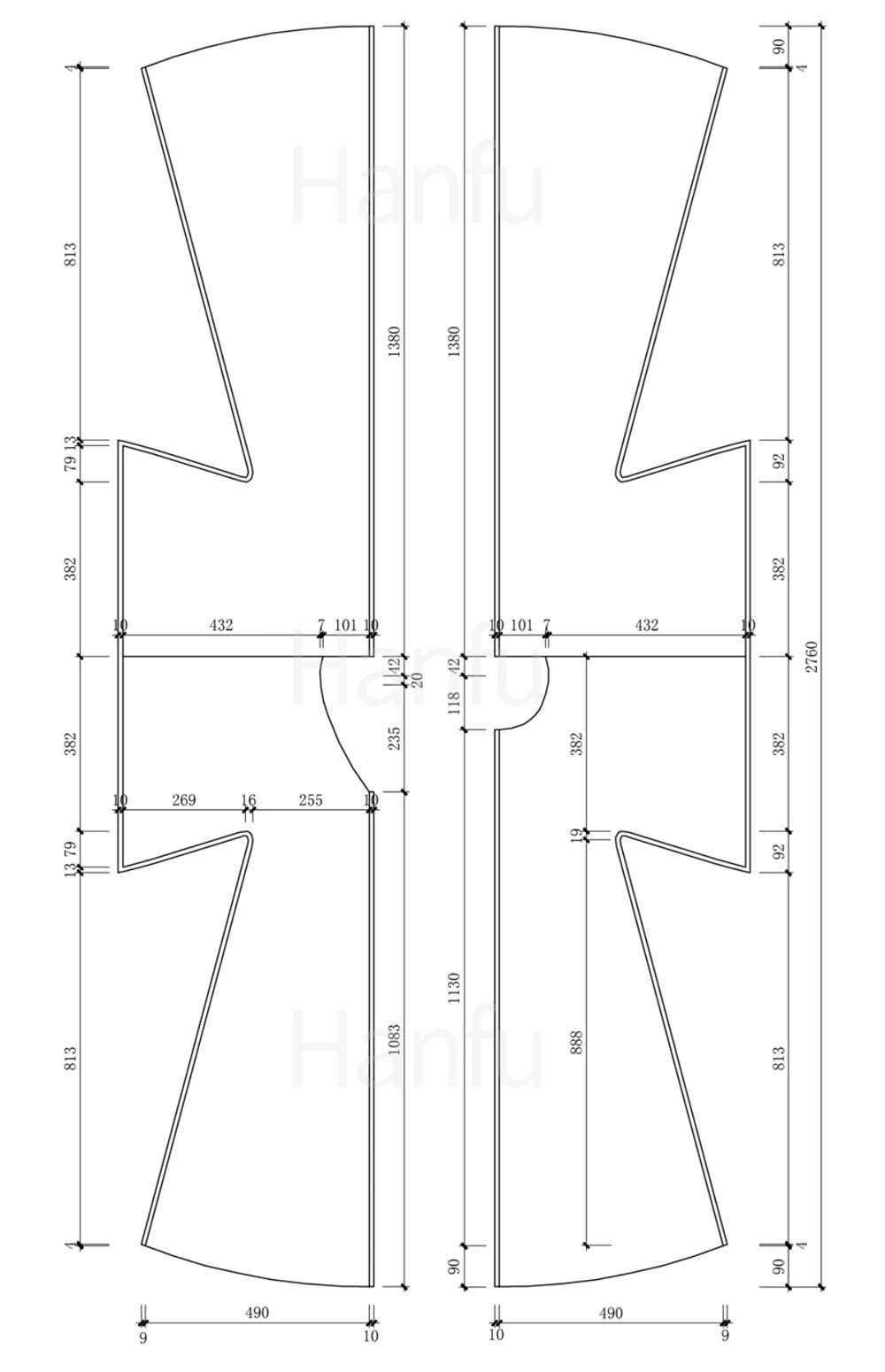 Hanfu Making(10) - Panling Pao and Lanshan Cutting & Sewing Patterns 37