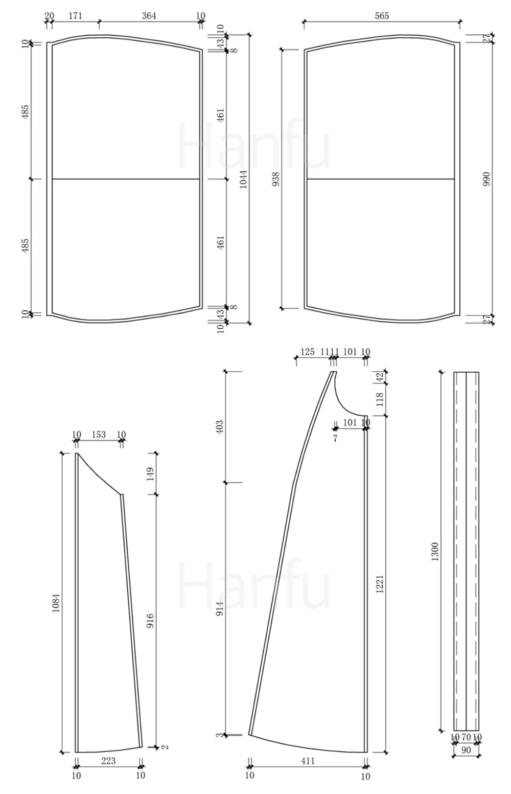 Hanfu Making(10) - Panling Pao and Lanshan Cutting & Sewing Patterns 38