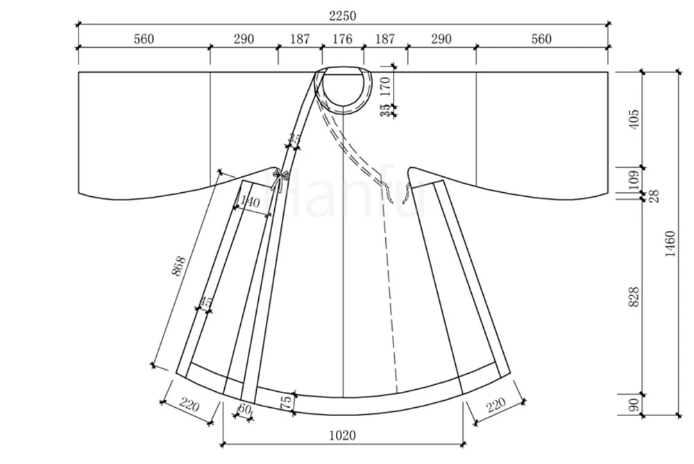 Hanfu Making(10) - Panling Pao and Lanshan Cutting & Sewing Patterns 46