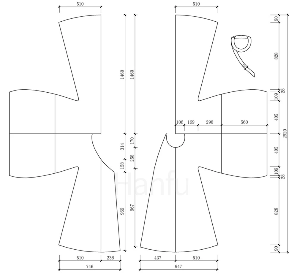 Hanfu Making(10) - Panling Pao and Lanshan Cutting & Sewing Patterns 47