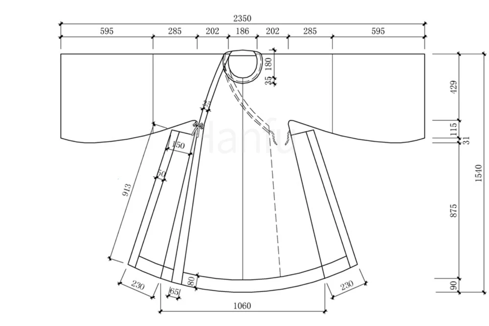 Hanfu Making(10) - Panling Pao and Lanshan Cutting & Sewing Patterns 58