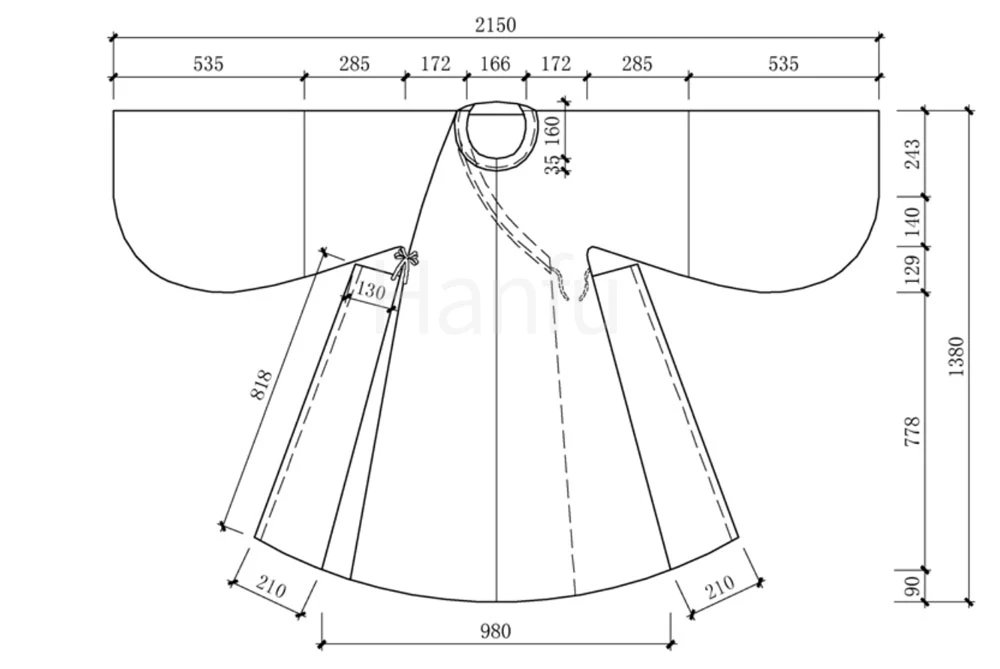 Hanfu Making(10) - Panling Pao and Lanshan Cutting & Sewing Patterns 4