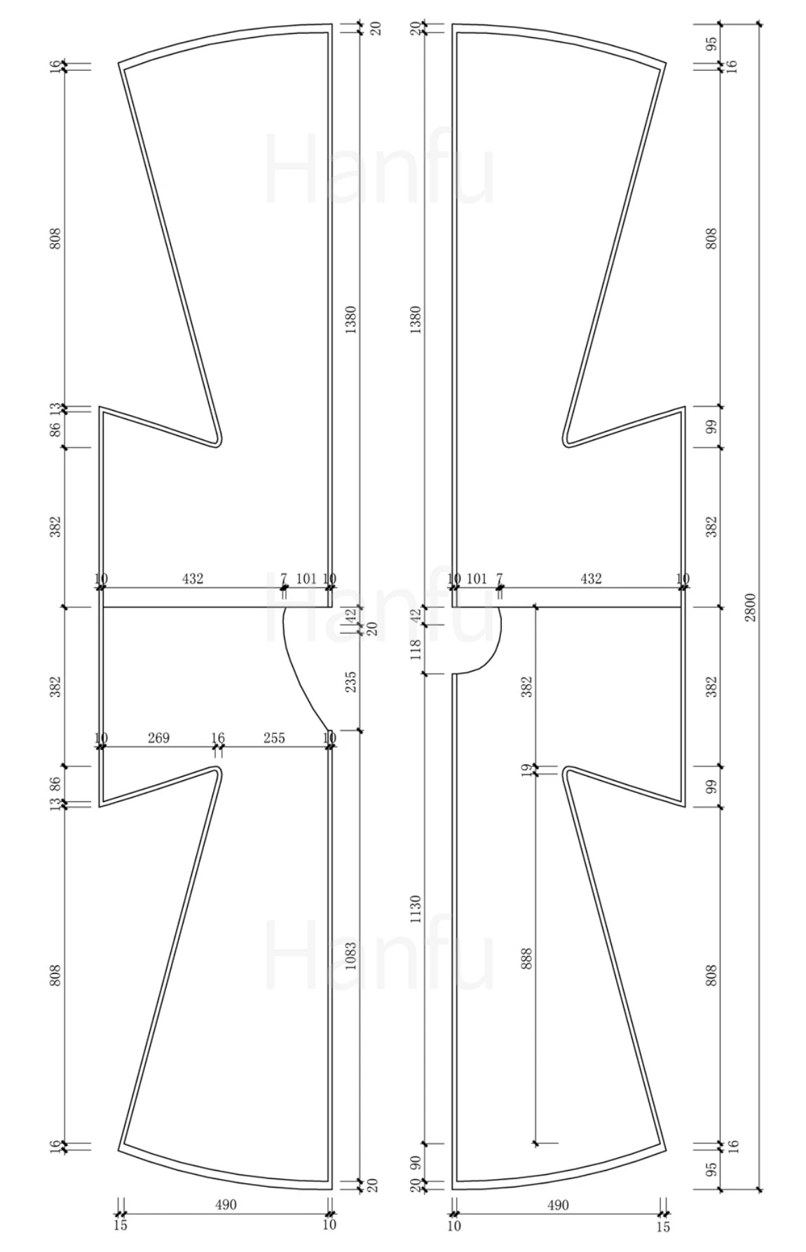 Hanfu Making(10) - Panling Pao and Lanshan Cutting & Sewing Patterns 7