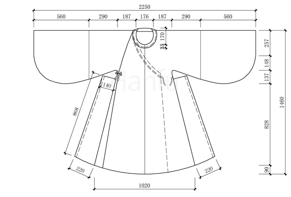 Hanfu Making(10) - Panling Pao and Lanshan Cutting & Sewing Patterns 16