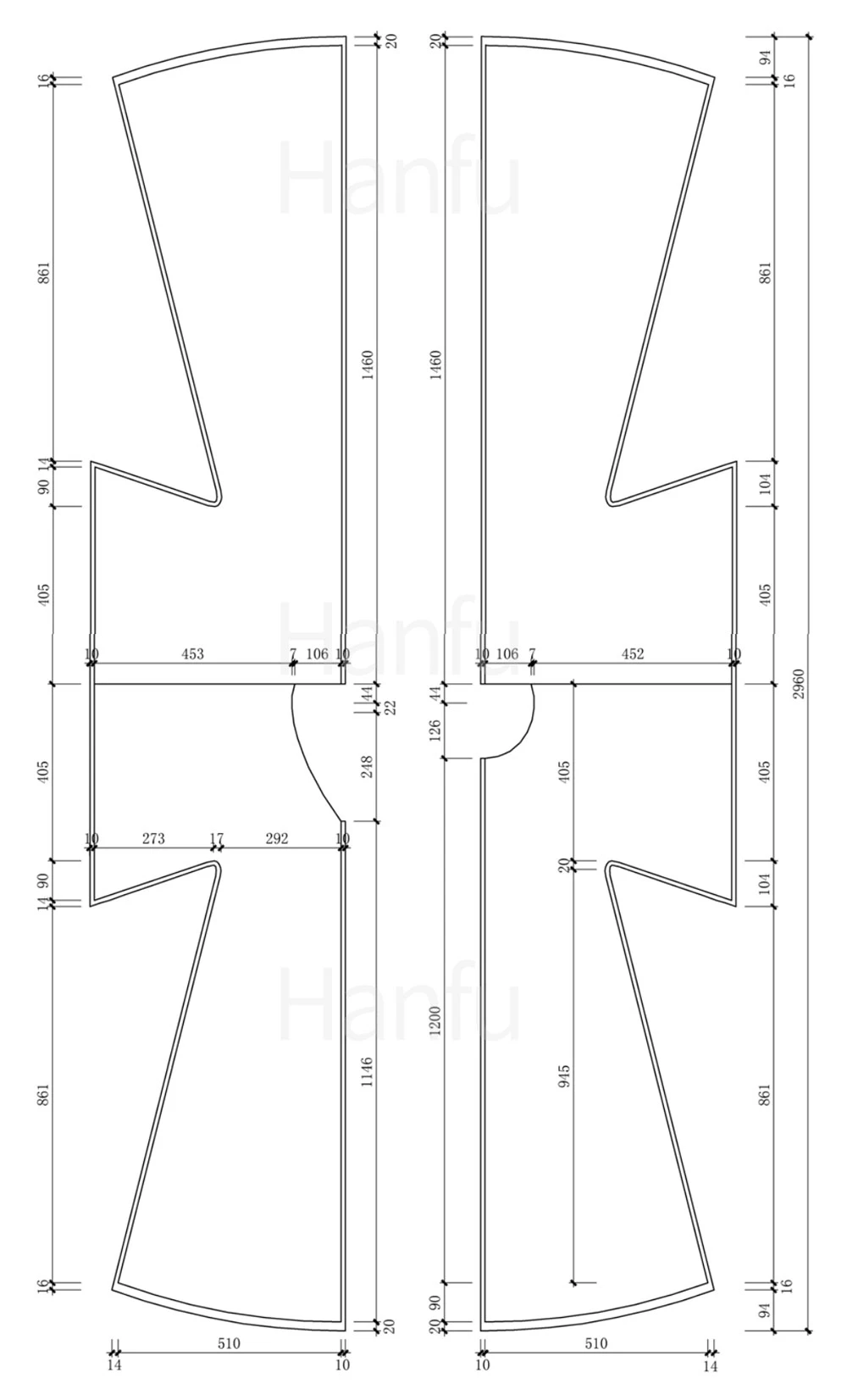 Hanfu Making(10) - Panling Pao and Lanshan Cutting & Sewing Patterns 19