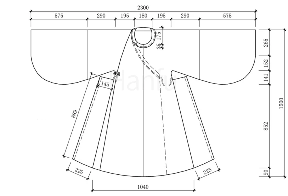 Hanfu Making(10) - Panling Pao and Lanshan Cutting & Sewing Patterns 22