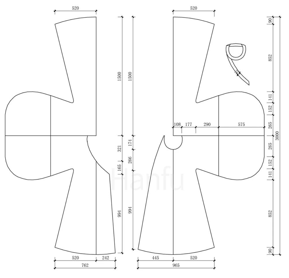 Hanfu Making(10) - Panling Pao and Lanshan Cutting & Sewing Patterns 23
