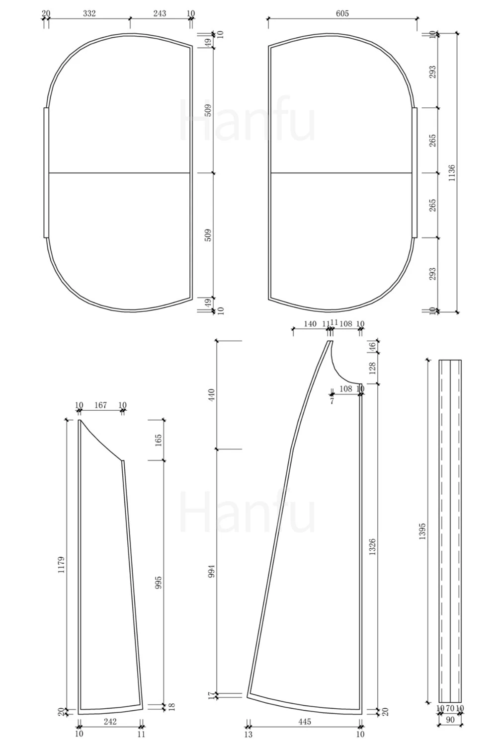 Hanfu Making(10) - Panling Pao and Lanshan Cutting & Sewing Patterns 26