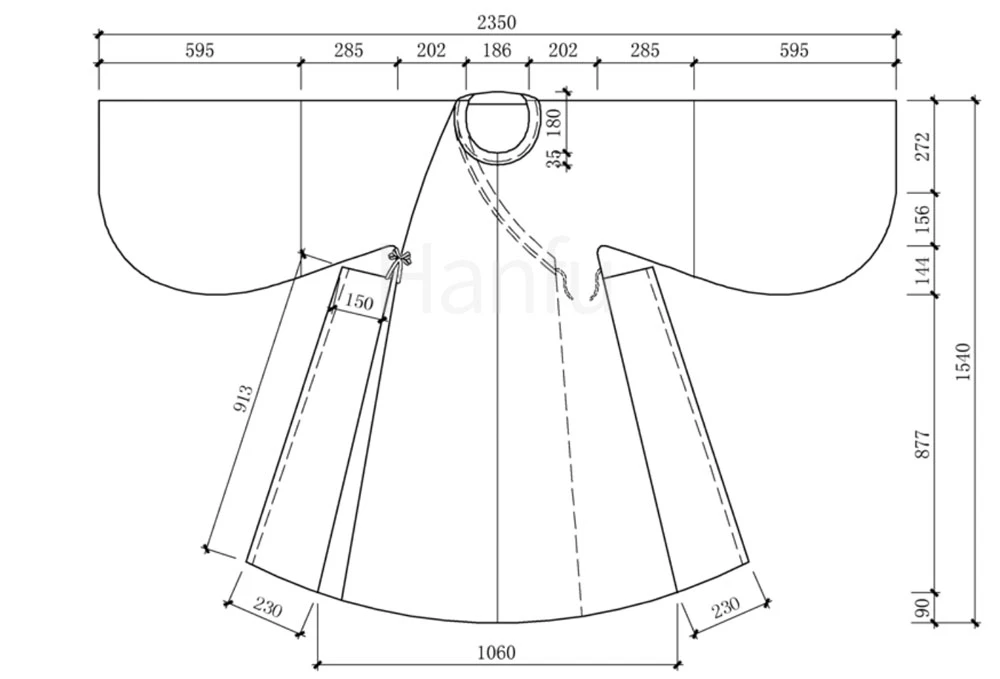 Hanfu Making(10) - Panling Pao and Lanshan Cutting & Sewing Patterns 28