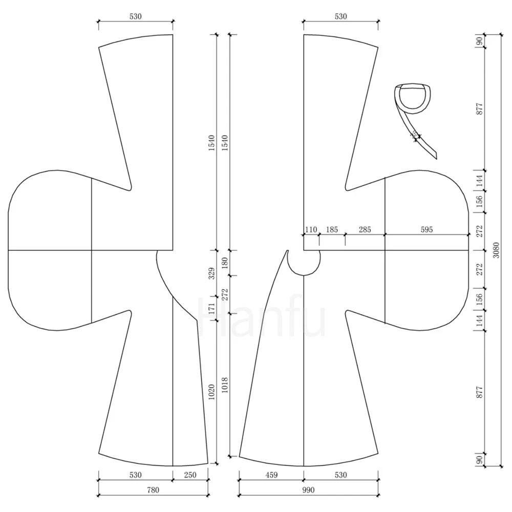 Hanfu Making(10) - Panling Pao and Lanshan Cutting & Sewing Patterns 29