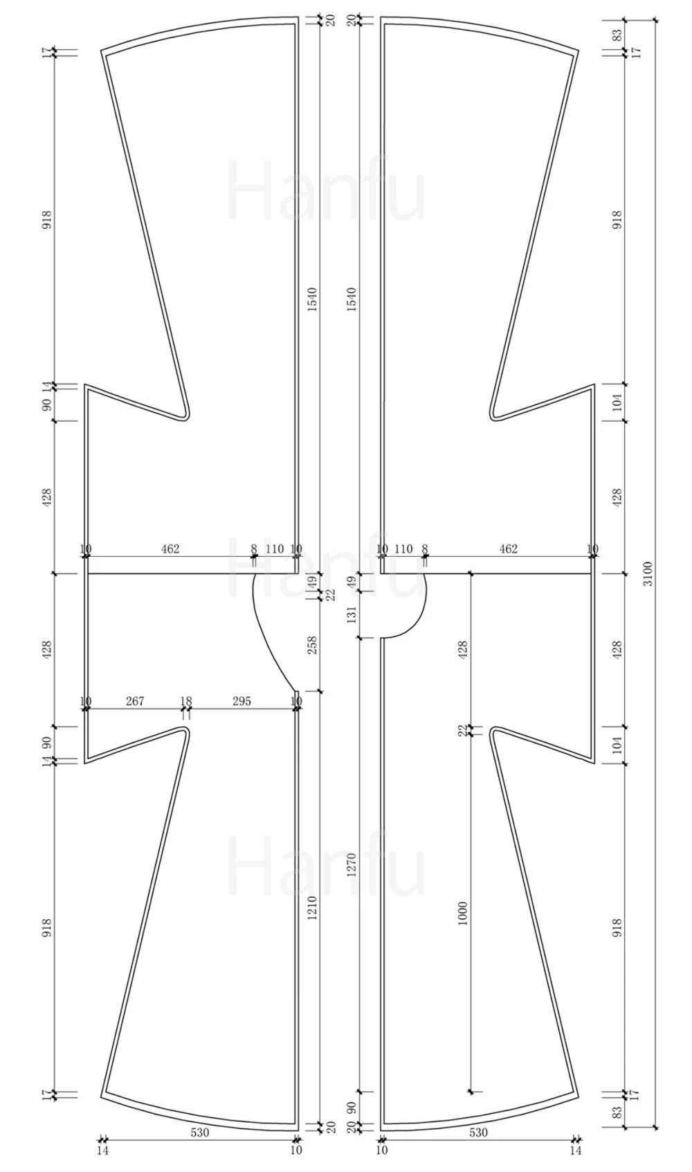 Hanfu Making(10) - Panling Pao and Lanshan Cutting & Sewing Patterns 31