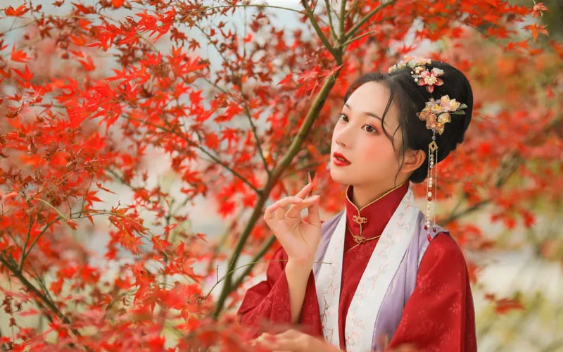 How to Take a Perfect Hanfu Maple Leaf Photo