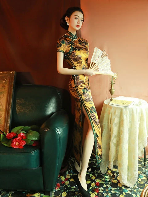 revived cheongsam worn as formal dress