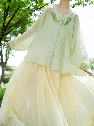 10 Gorgeous Green Hanfu Set for Summer 19