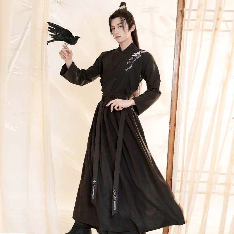womens black hanfu dress