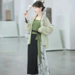 Bamboo Landscape Green Hanfu Dress
