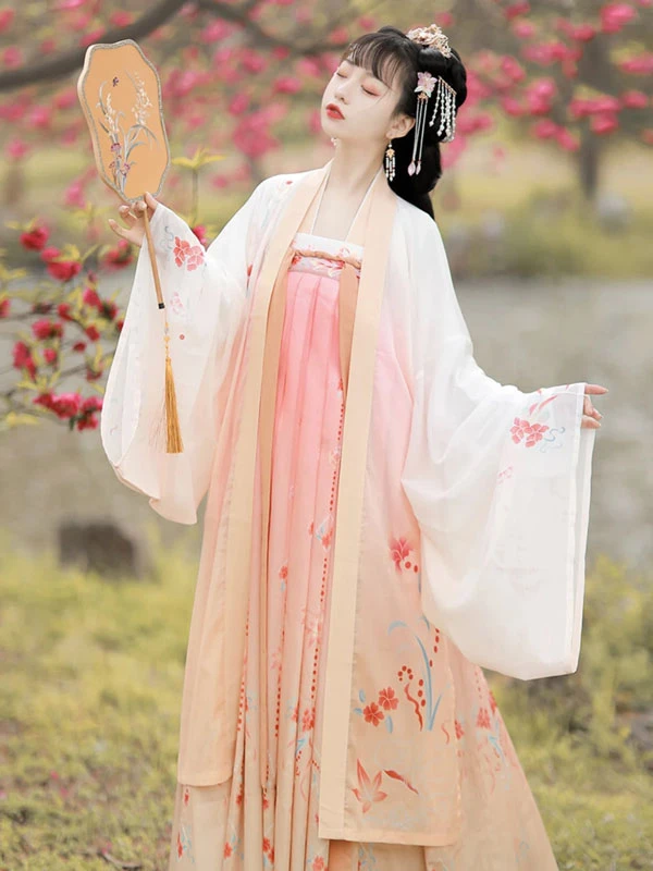 bright orange hanfu dress you can pick from newhanfu