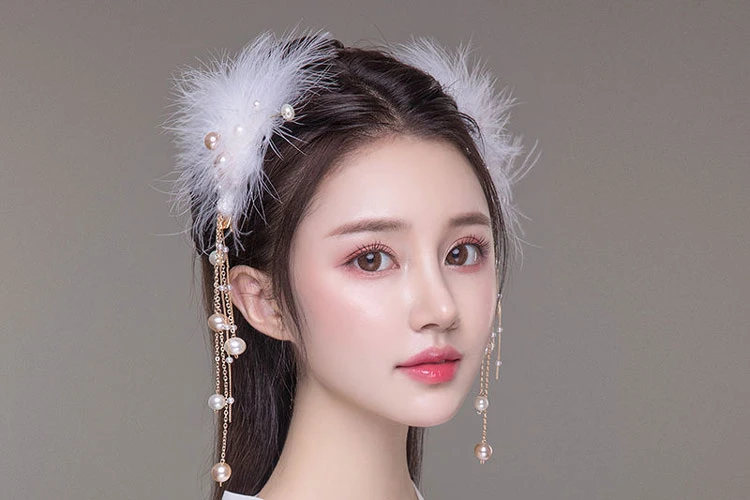 feather hairclip hanfu hair accessory