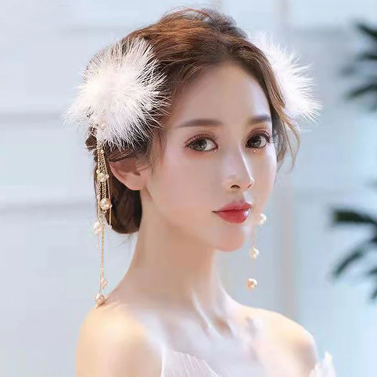 feather hairclip hanfu hair accessory