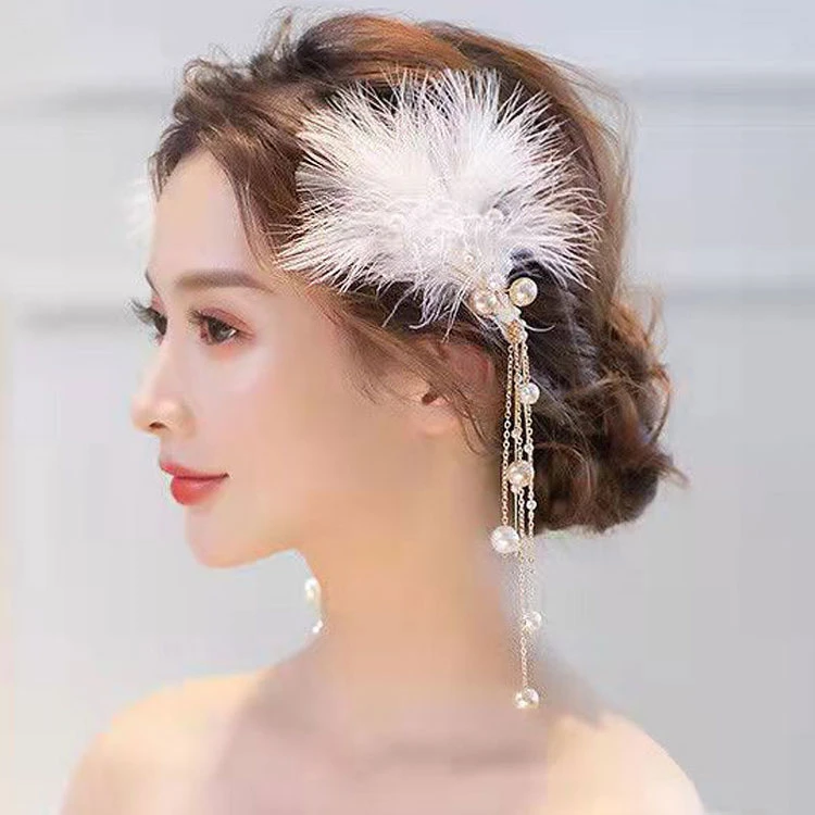 feather hairclip hanfu hair accessory