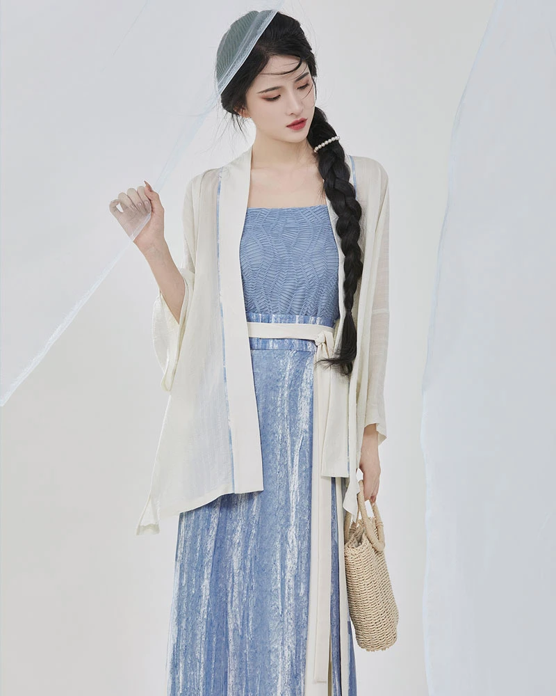 sea breeze casual blue hanfu dress