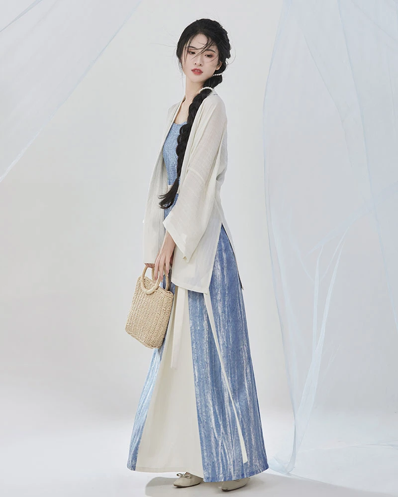 sea breeze casual blue hanfu dress