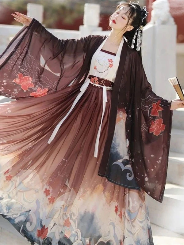 brown hanfu chocolate mocha dress