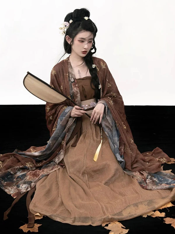 brown hanfu chocolate mocha dress