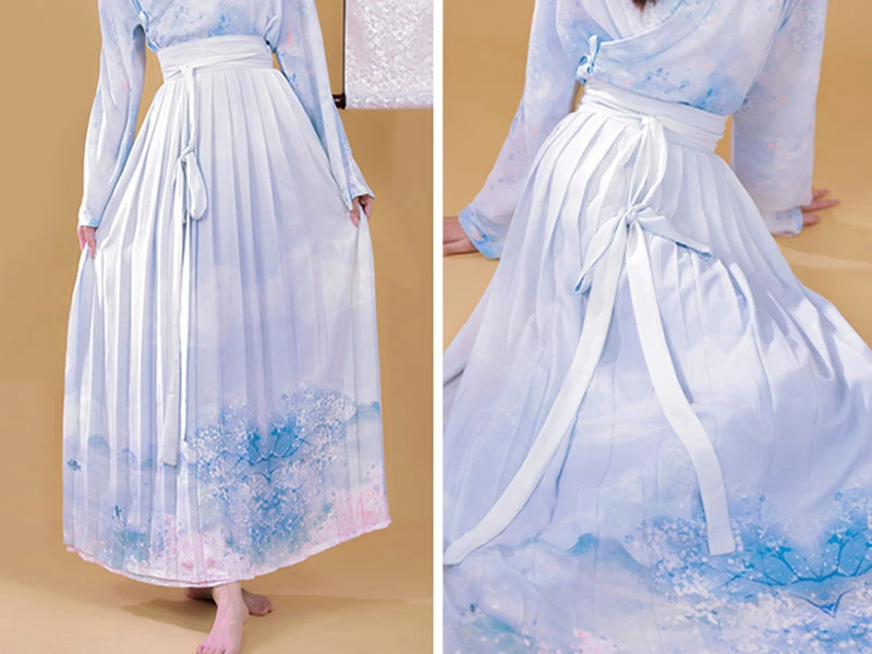 cherry blossom blue hanfu