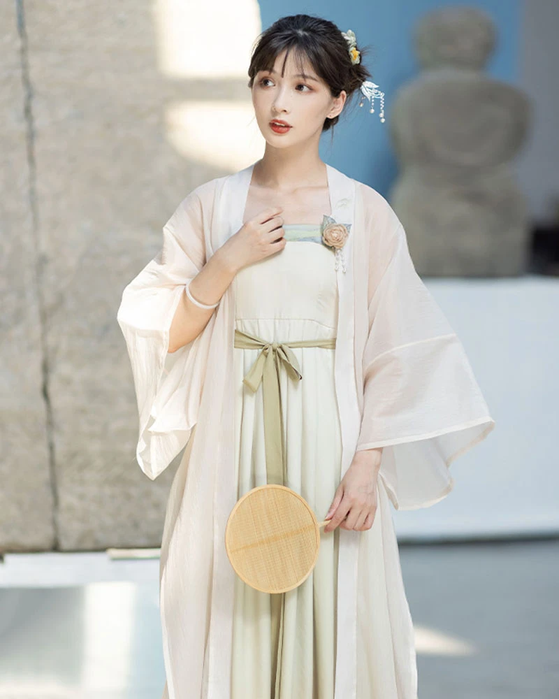 green landscape modern hanfu dress