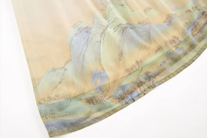 green landscape modern hanfu dress