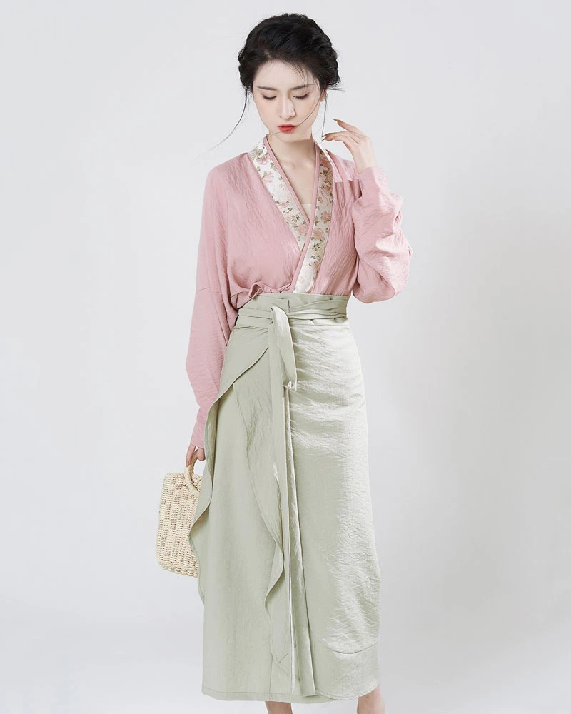autumn lotus cotton hanfu dress