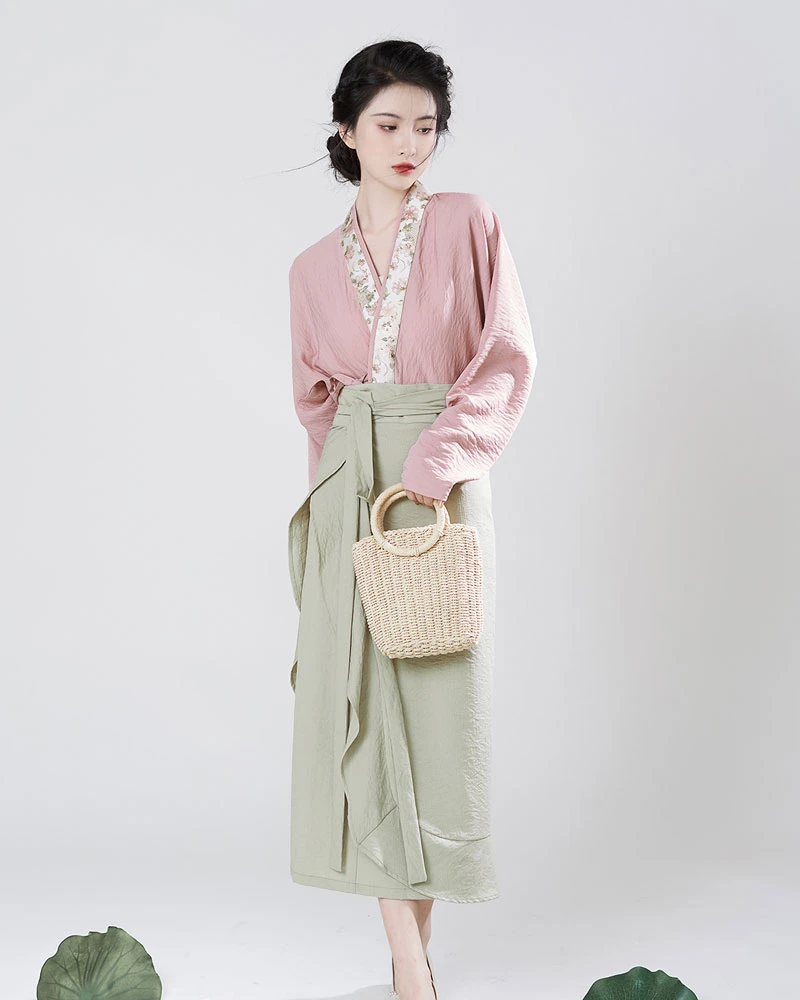 autumn lotus cotton hanfu dress