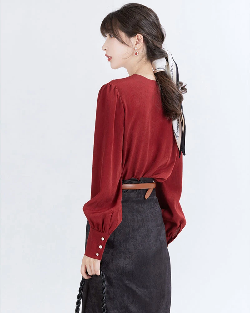casual friday red hanfu clothing