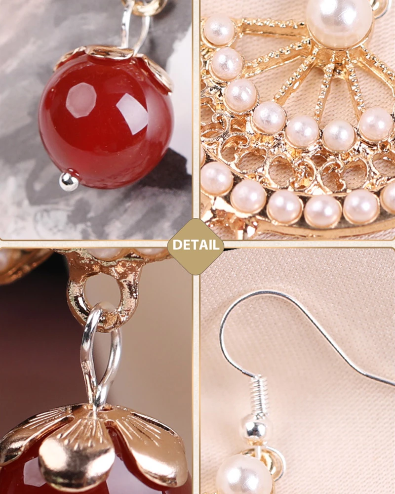 fan earrings hanfu jewelry