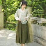 morning park modern hanfu dress